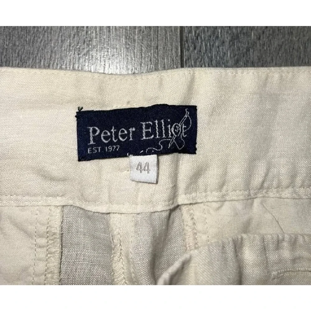 Peter Elliot Pants linen side button White Sz 44 A006993